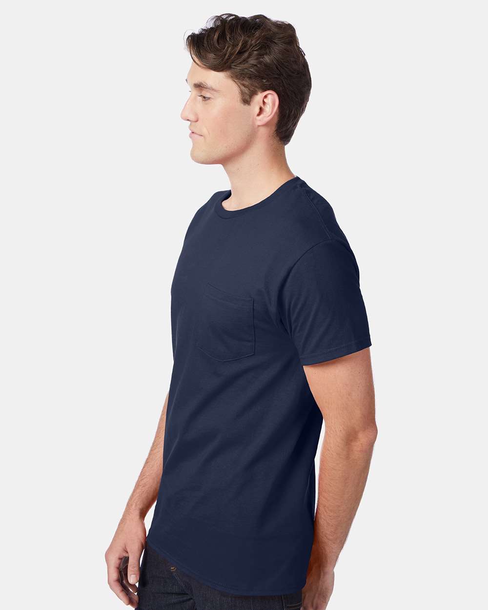 Men's Authentic Pocket T-Shirt - OnModelSide - B07000653 - Navy