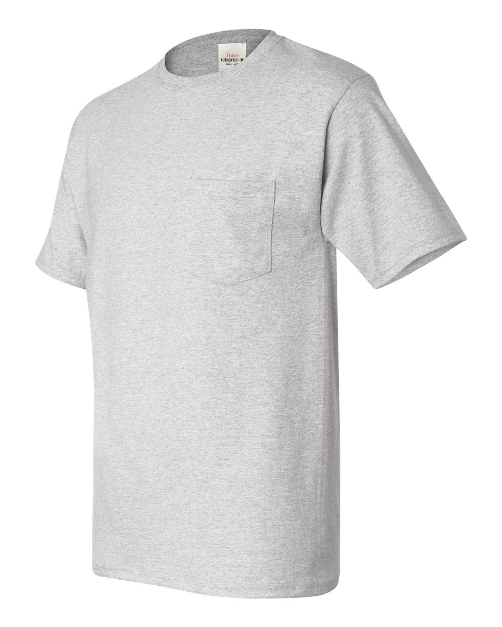 Men's Authentic Pocket T-Shirt - Side - B07000023 - Ash
