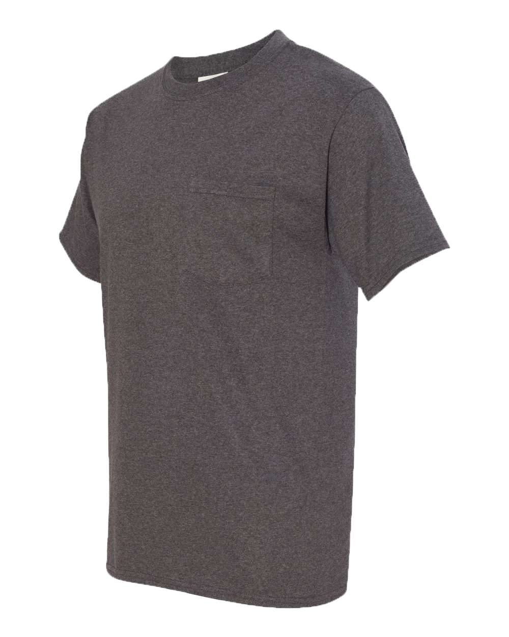 Men's Authentic Pocket T-Shirt - Side - B07000093 - Charcoal Heather