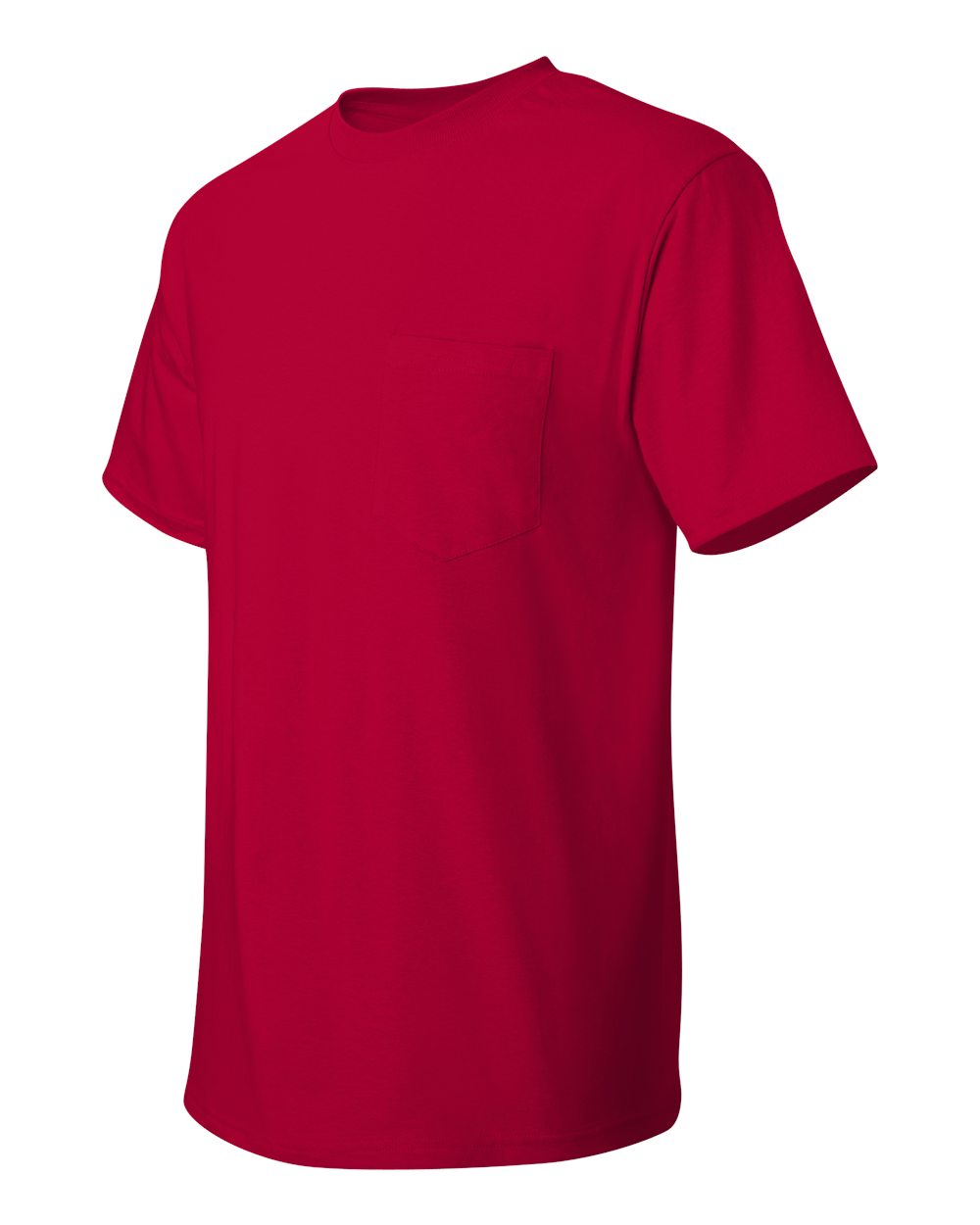 Men's Authentic Pocket T-Shirt - Side - B07000223 - Deep Red