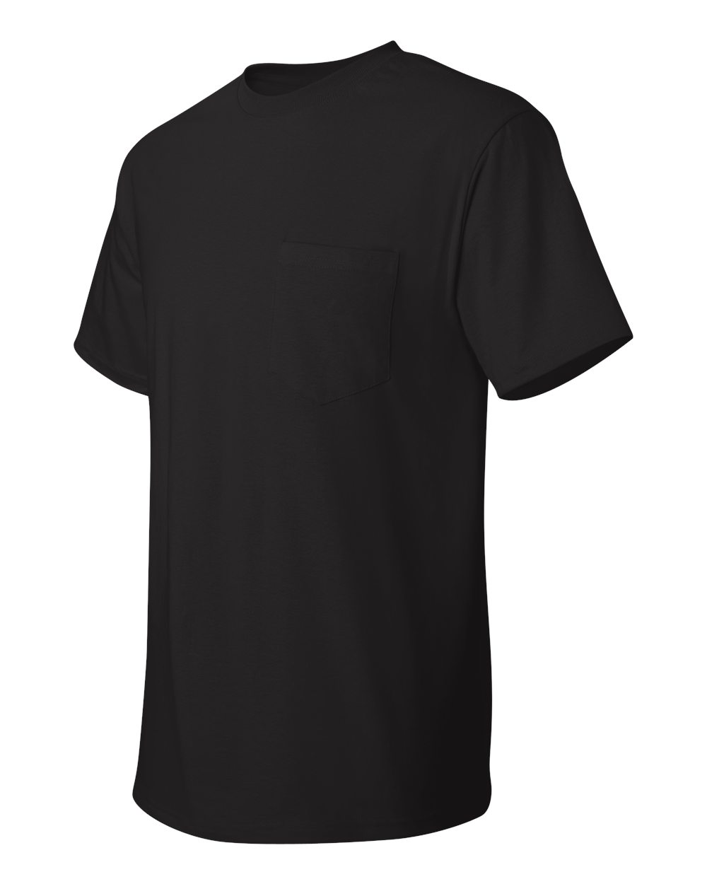 Men's Authentic Pocket T-Shirt - Side - B07000503 - Black
