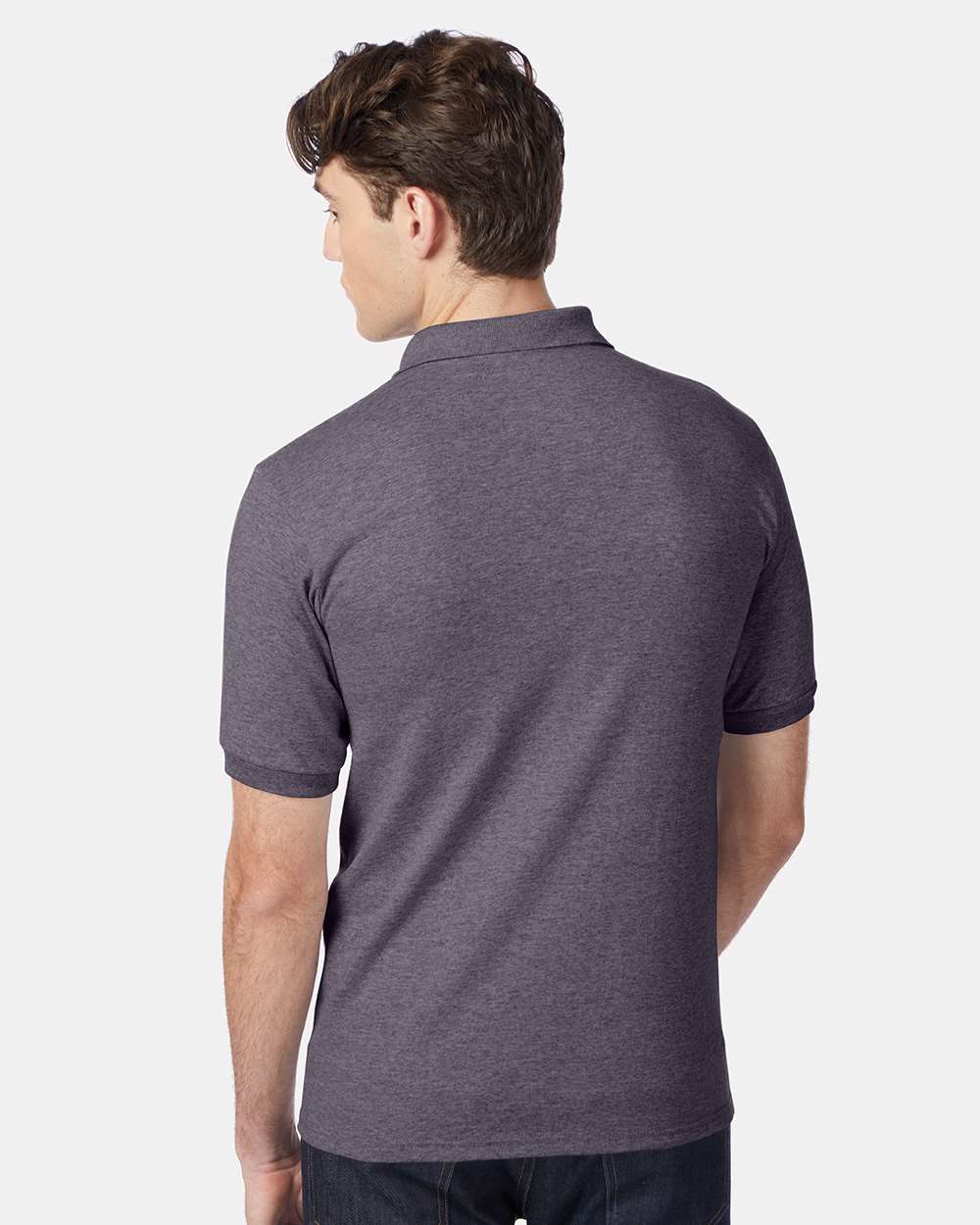 Men's Ecosmart® Jersey Polo - OnModelBack - B11000093 - Charcoal Heather