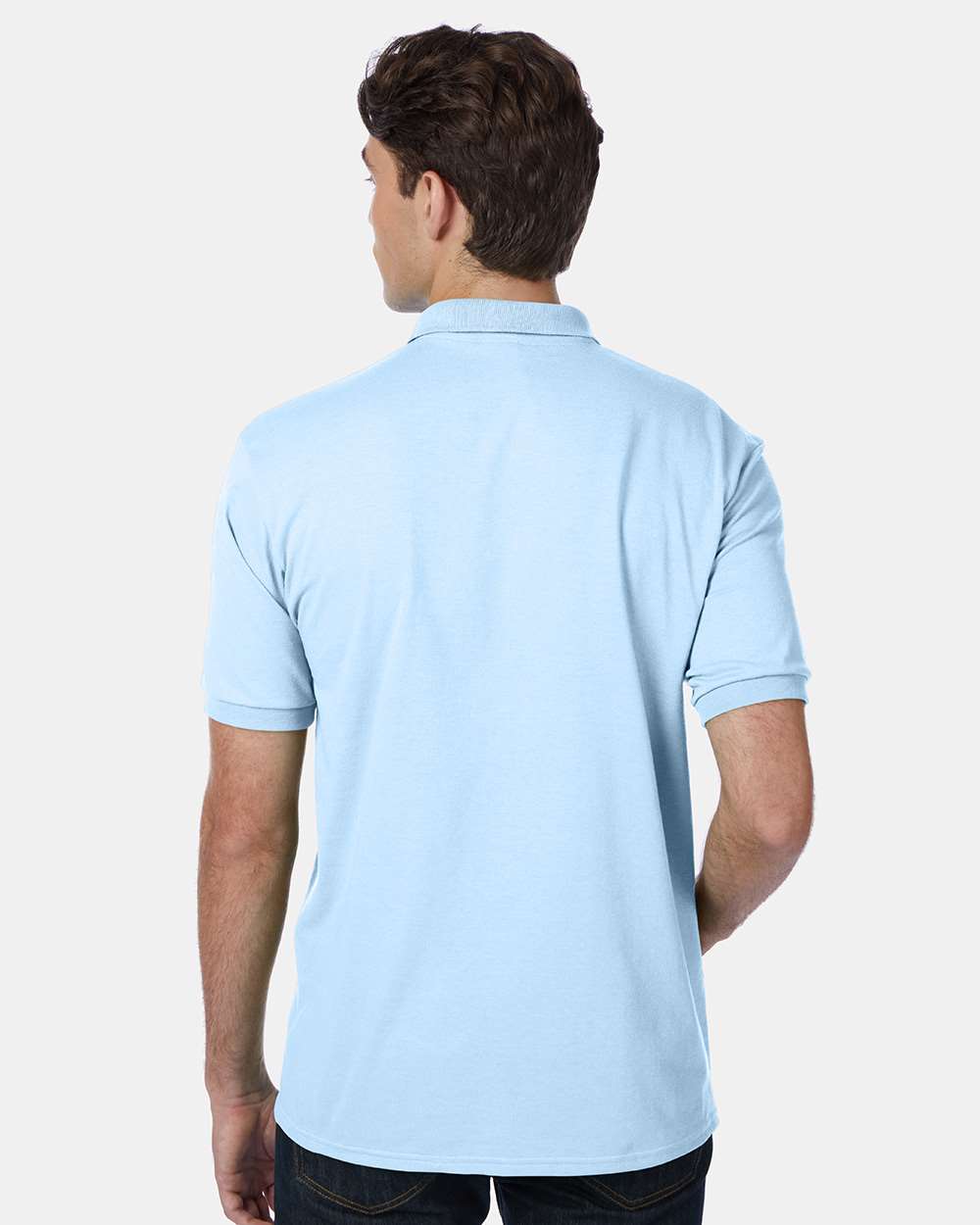 Men's Ecosmart® Jersey Polo - OnModelBack - B11000253 - Light Blue