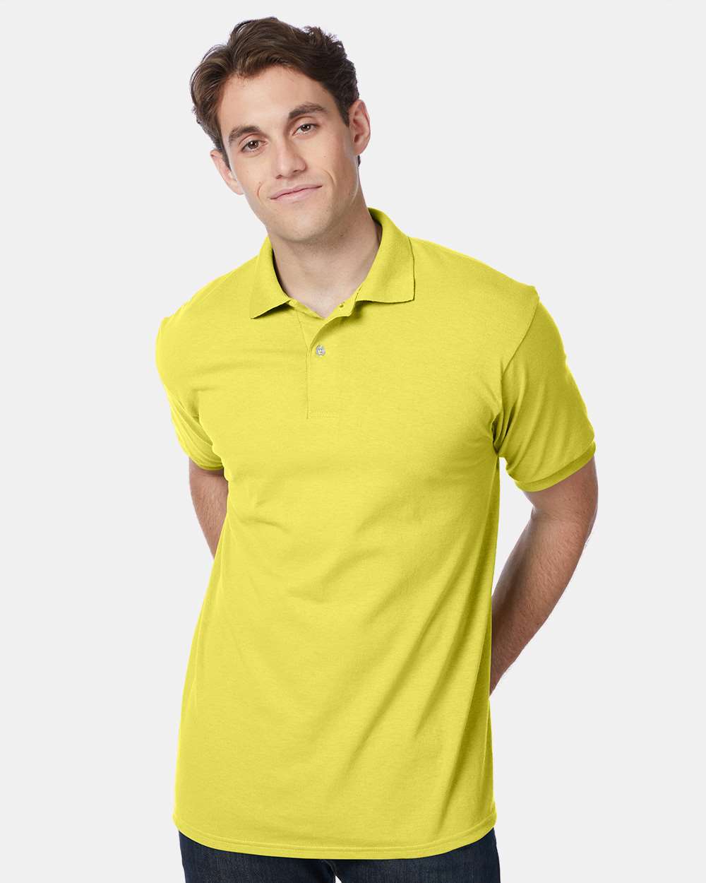 Men's Ecosmart® Jersey Polo - OnModelFront - B11000414 - Yellow