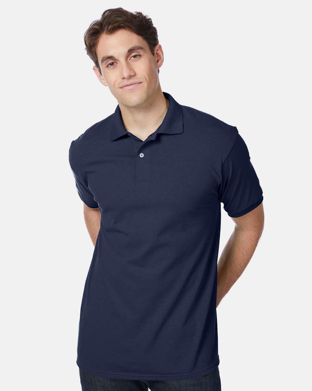 Men's Ecosmart® Jersey Polo - OnModelFront - B11000653 - Navy