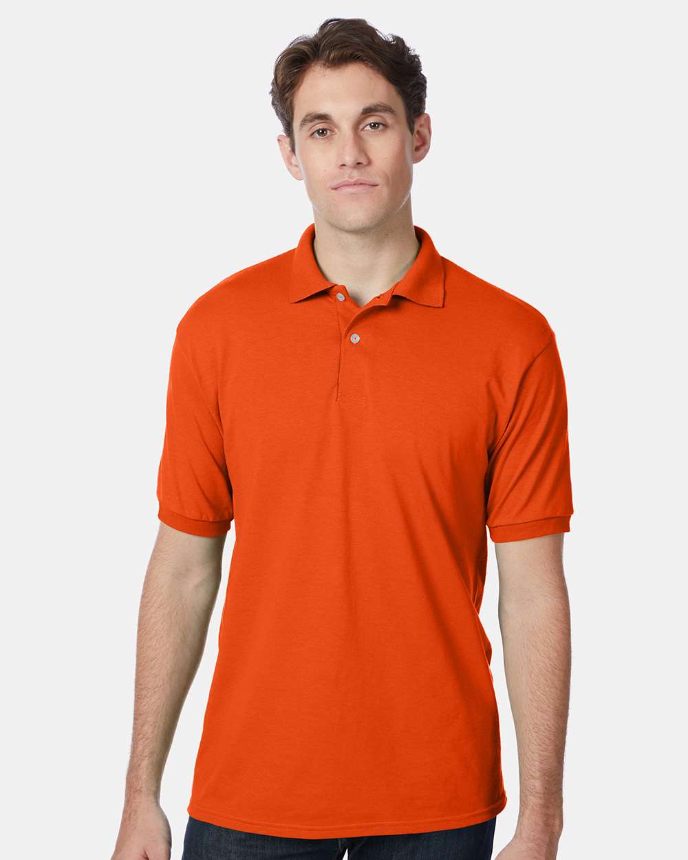 Men's Ecosmart® Jersey Polo - OnModelFront - B11000663 - Orange