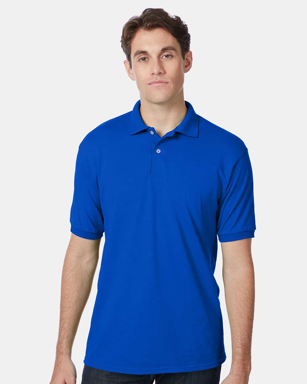 Men's Ecosmart® Jersey Polo - OnModelFront - B11000883 - Deep Royal