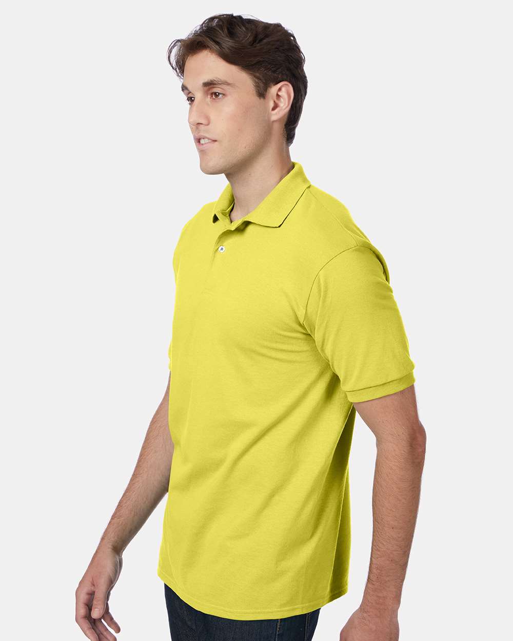 Men's Ecosmart® Jersey Polo - OnModelSide - B11000414 - Yellow