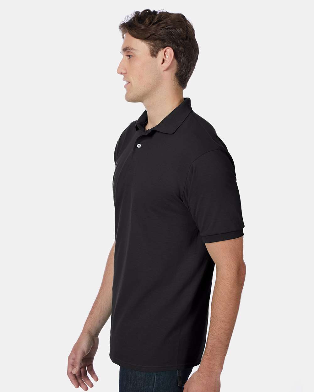 Men's Ecosmart® Jersey Polo - OnModelSide - B11000503 - Black