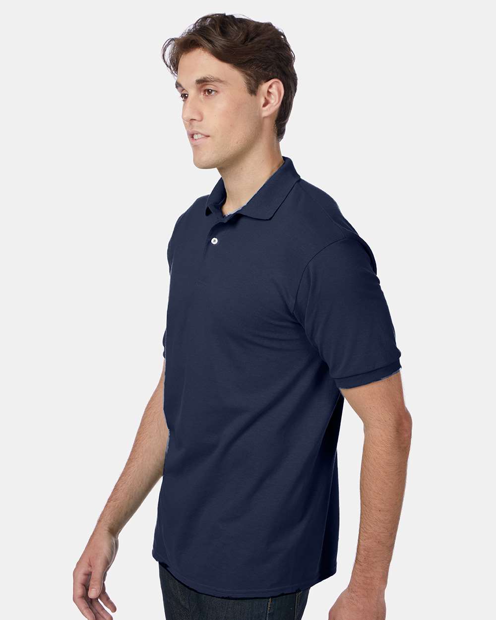 Men's Ecosmart® Jersey Polo - OnModelSide - B11000653 - Navy