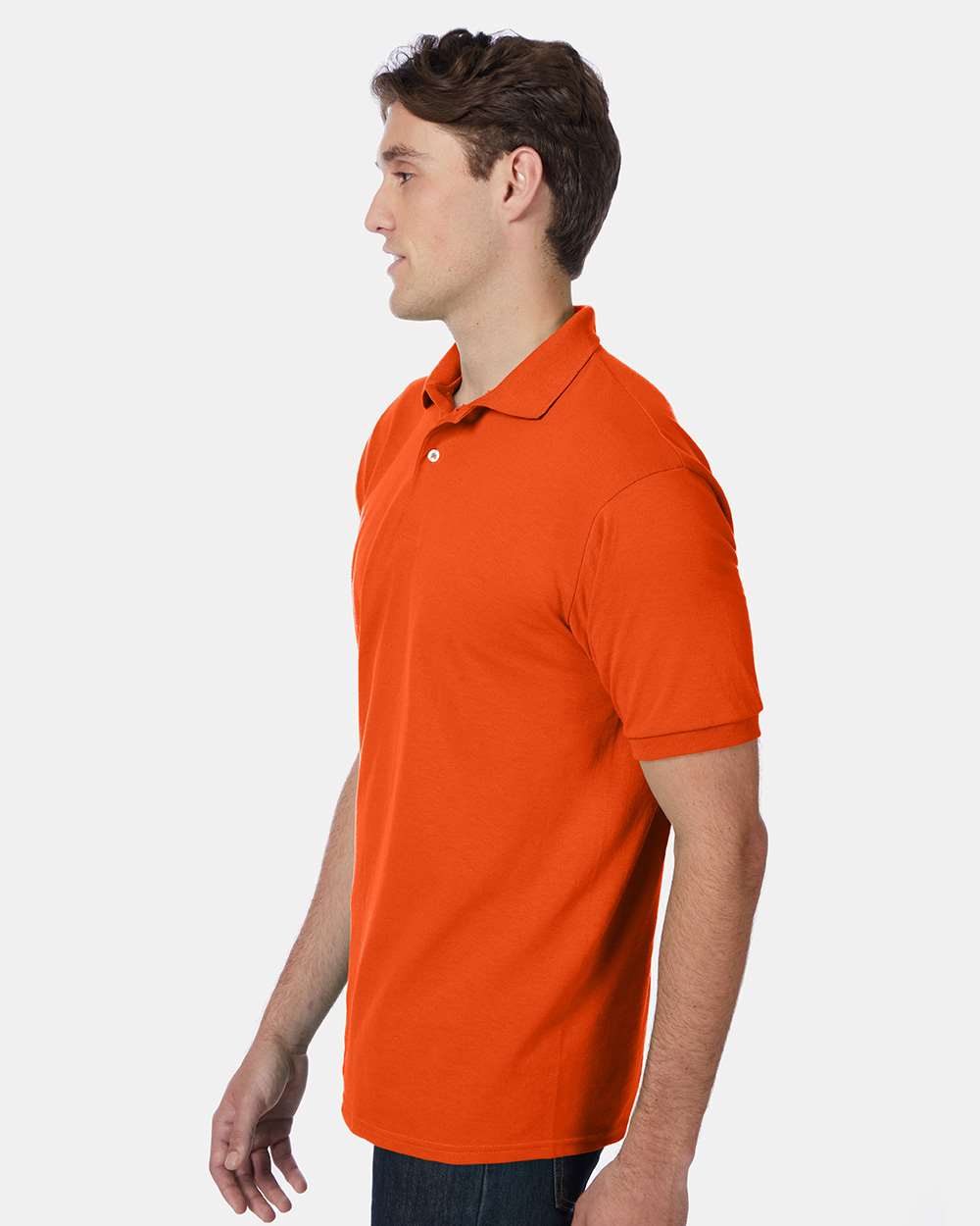 Men's Ecosmart® Jersey Polo - OnModelSide - B11000663 - Orange