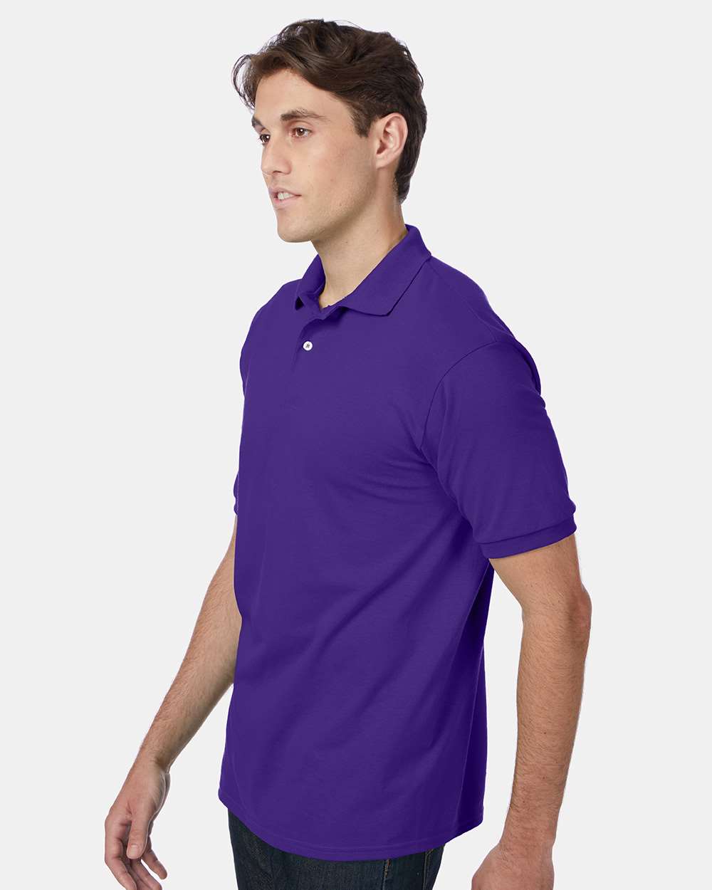 Men's Ecosmart® Jersey Polo - OnModelSide - B11000673 - Purple