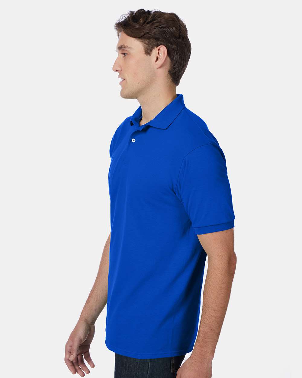 Men's Ecosmart® Jersey Polo - OnModelSide - B11000883 - Deep Royal
