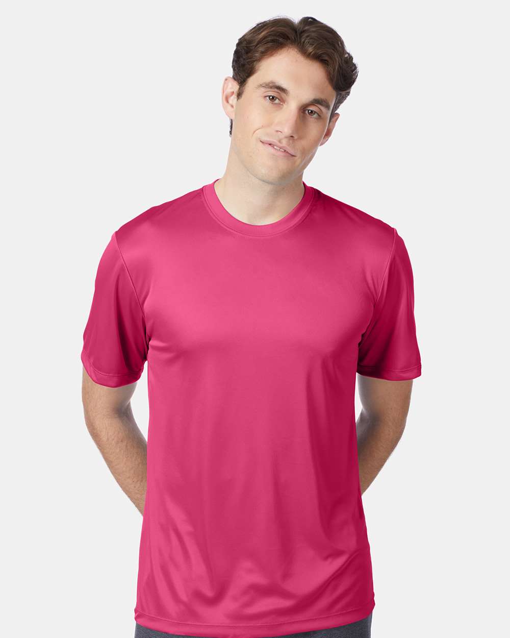 Unisex Cool DRI® Performance T-Shirt - OnModelFront - B00100693 - Wow Pink