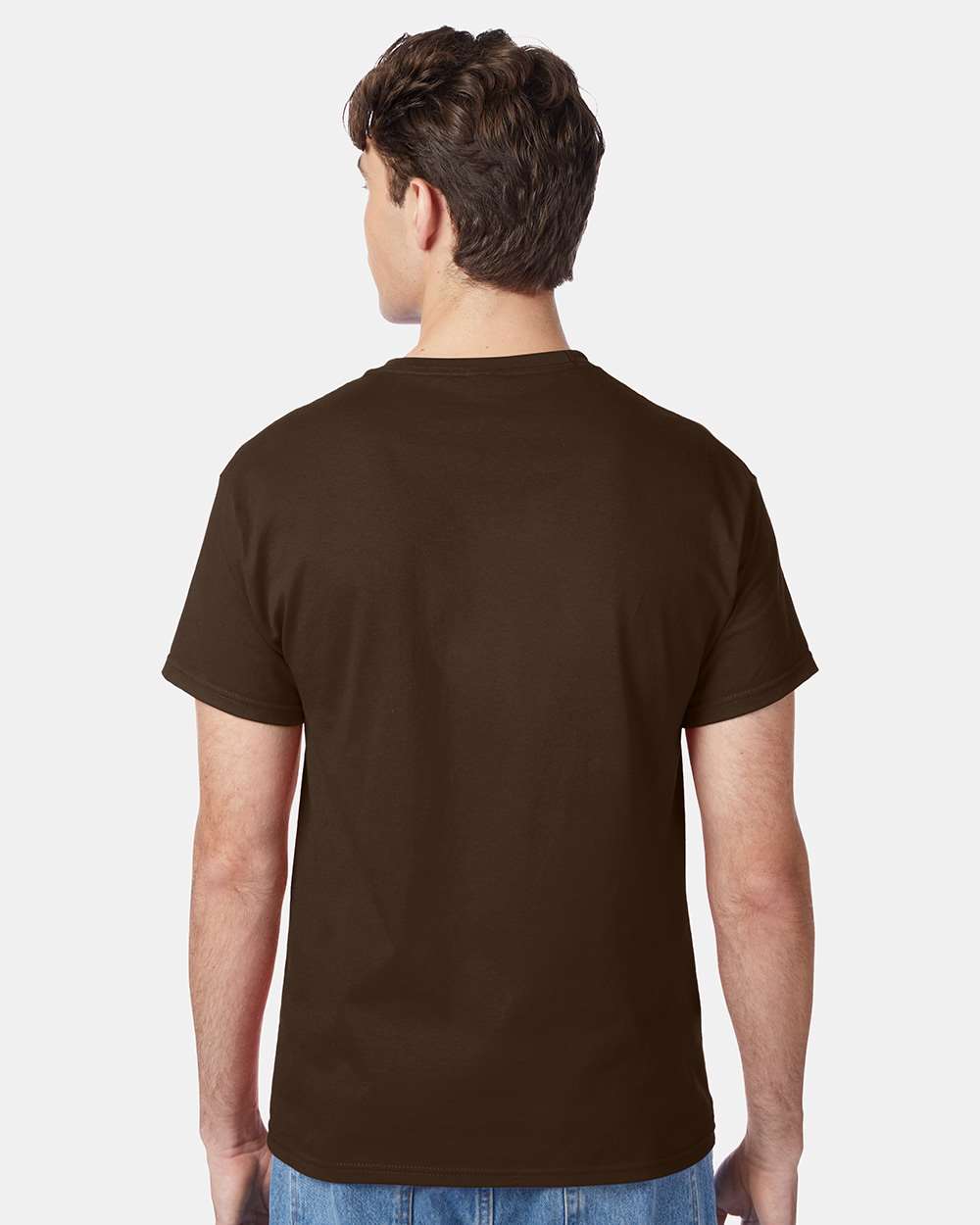 Unisex Authentic T-Shirt - OnModelBack - B00700054 - Dark Chocolate