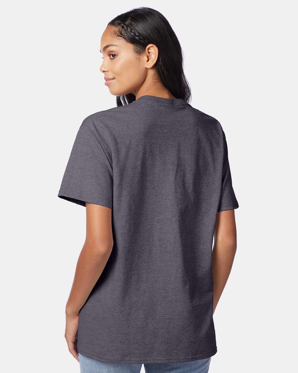 Unisex Authentic T-Shirt - OnModelBack - B00700093 - Charcoal Heather
