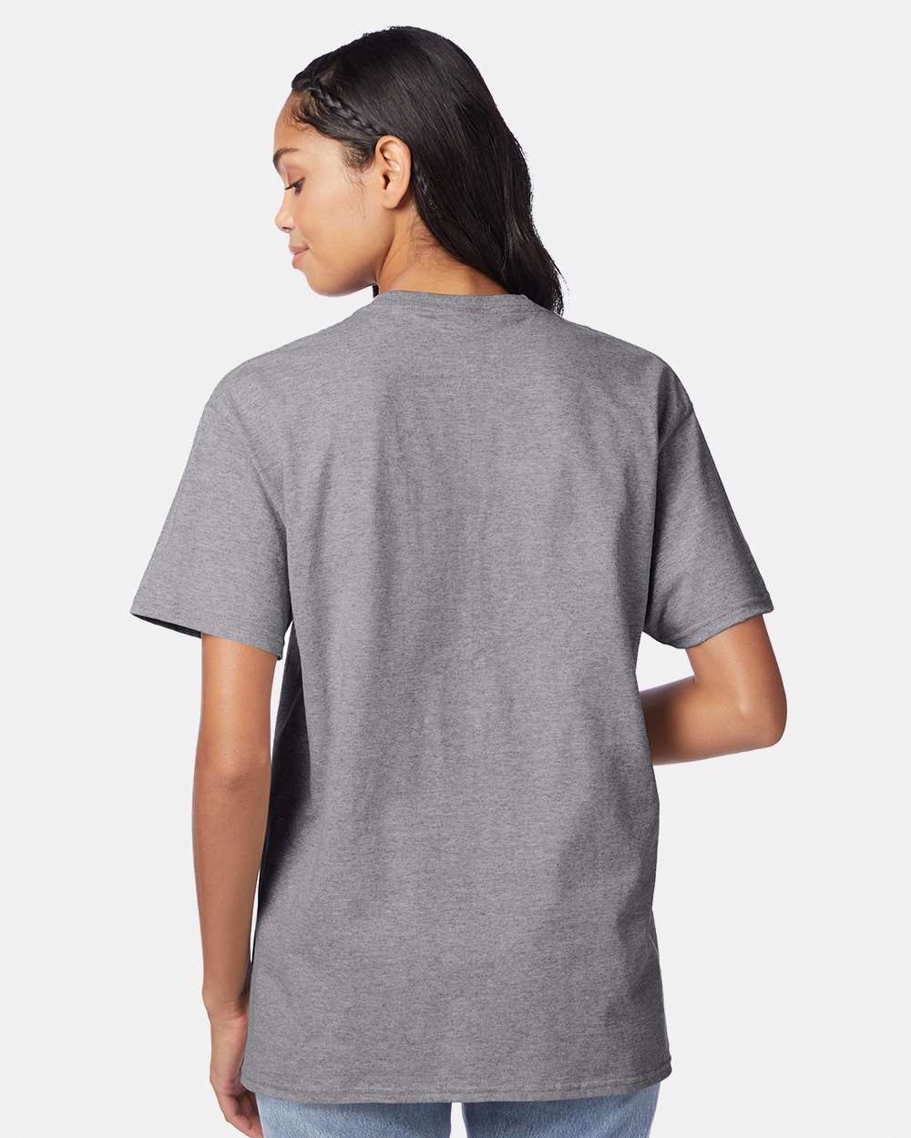 Unisex Authentic T-Shirt - OnModelBack - B00700133 - Oxford Grey