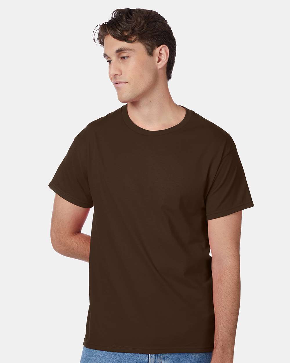 Unisex Authentic T-Shirt - OnModelFront - B00700054 - Dark Chocolate
