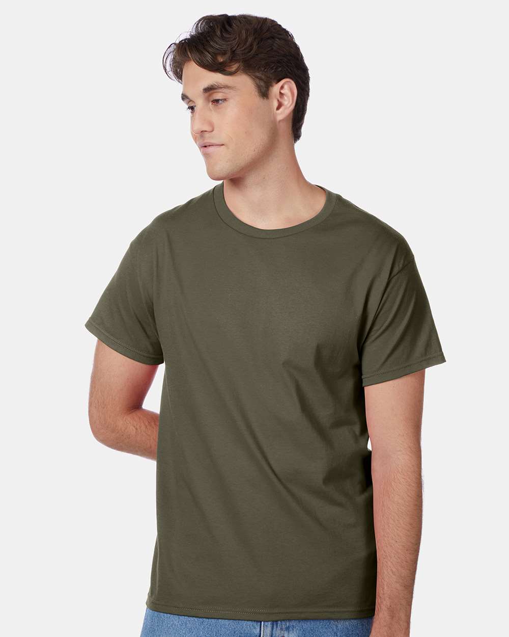 Unisex Authentic T-Shirt - OnModelFront - B00700063 - Fatigue Green
