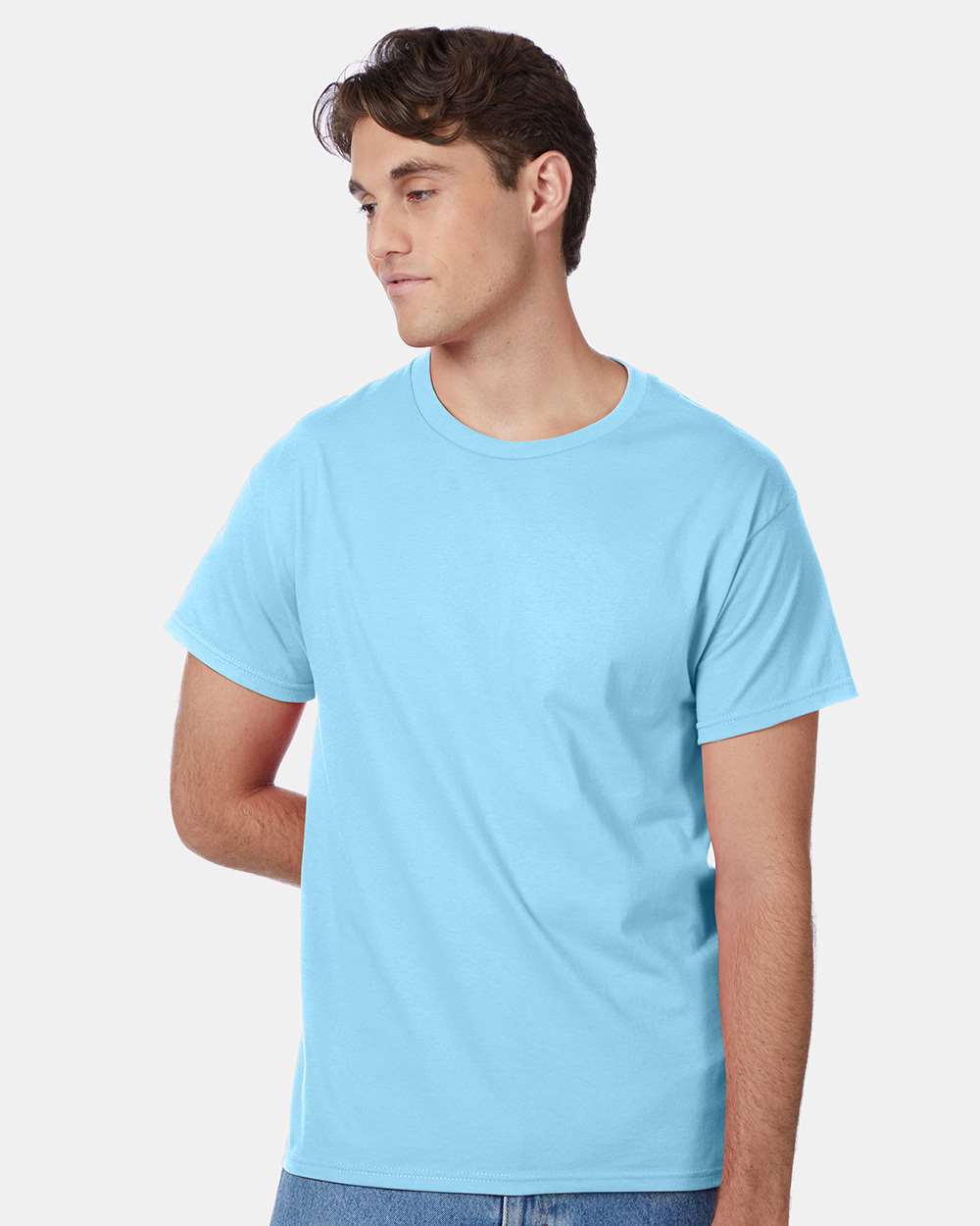 Unisex Authentic T-Shirt - OnModelFront - B00700073 - Aquatic Blue