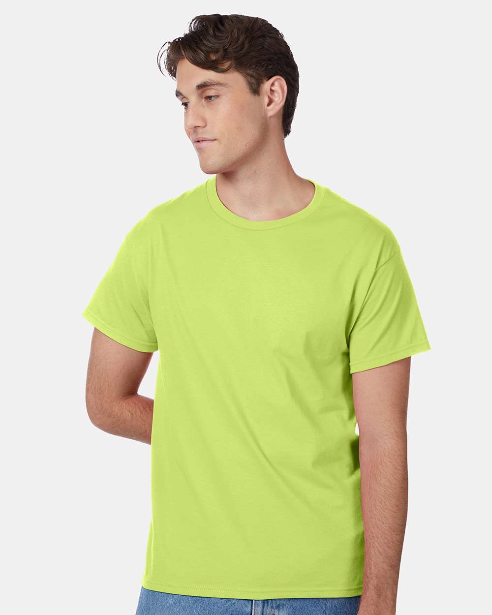Unisex Authentic T-Shirt - OnModelFront - B00700163 - Safety Green