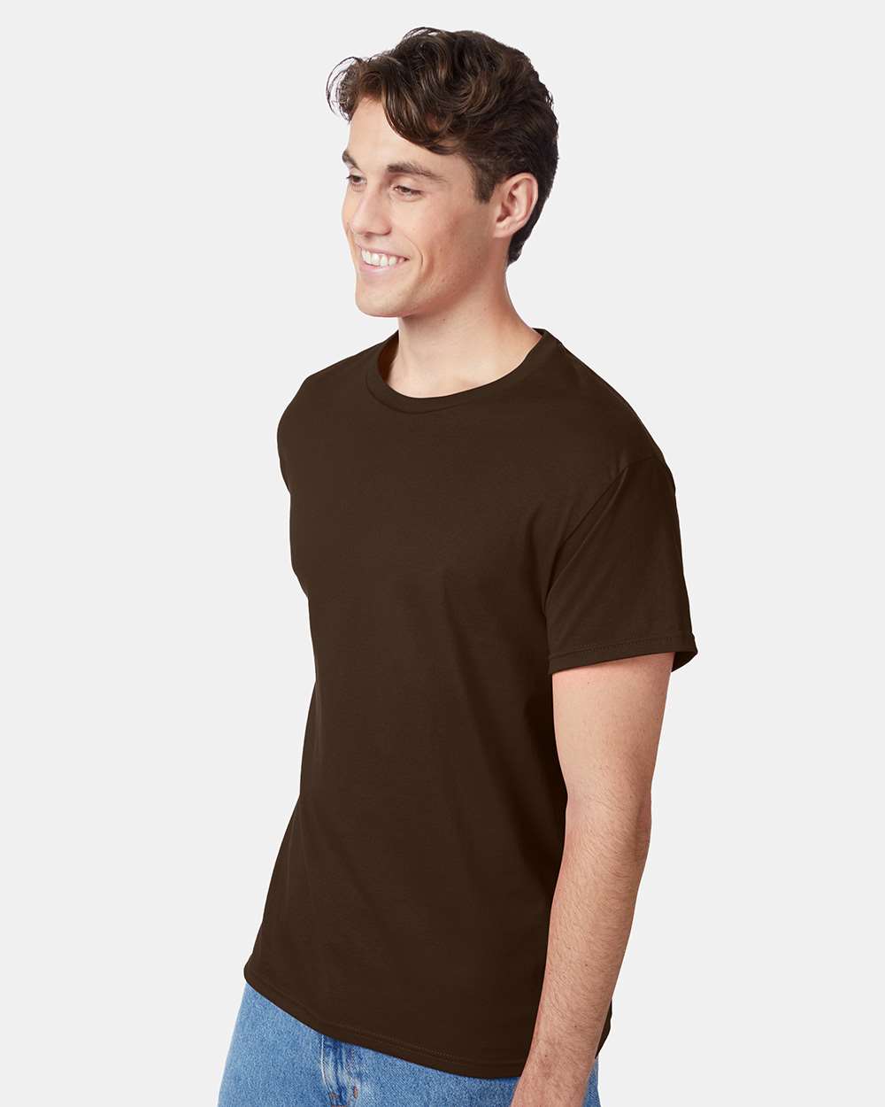 Unisex Authentic T-Shirt - OnModelSide - B00700054 - Dark Chocolate