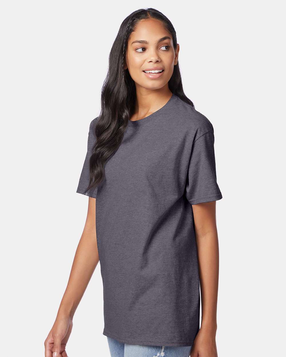 Unisex Authentic T-Shirt - OnModelSide - B00700093 - Charcoal Heather