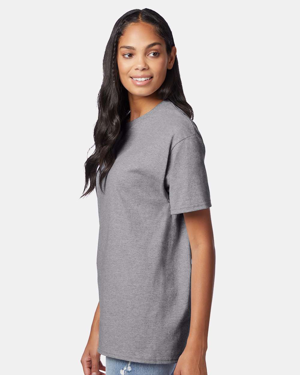 Unisex Authentic T-Shirt - OnModelSide - B00700133 - Oxford Grey