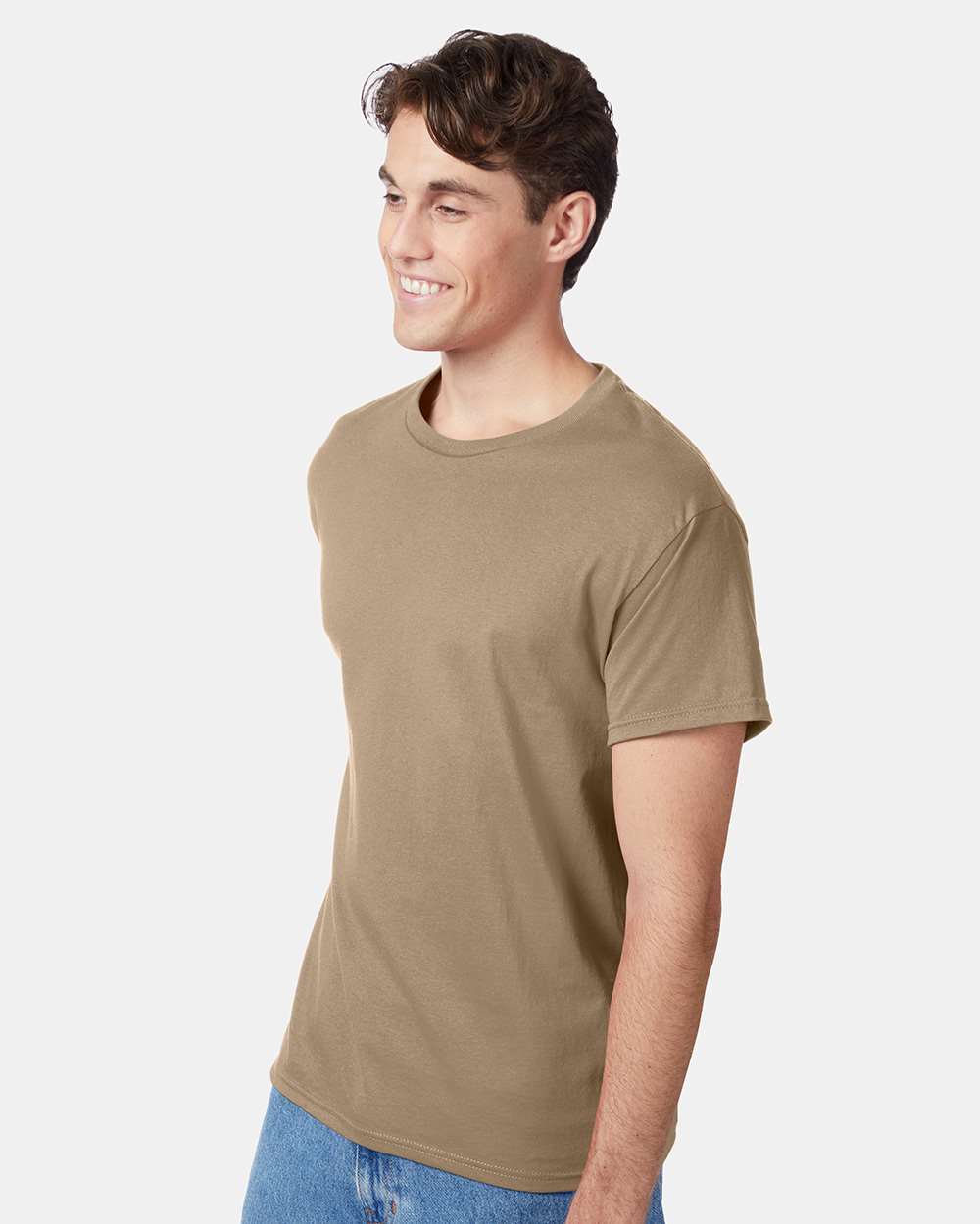 Unisex Authentic T-Shirt - OnModelSide - B00700363 - Pebble