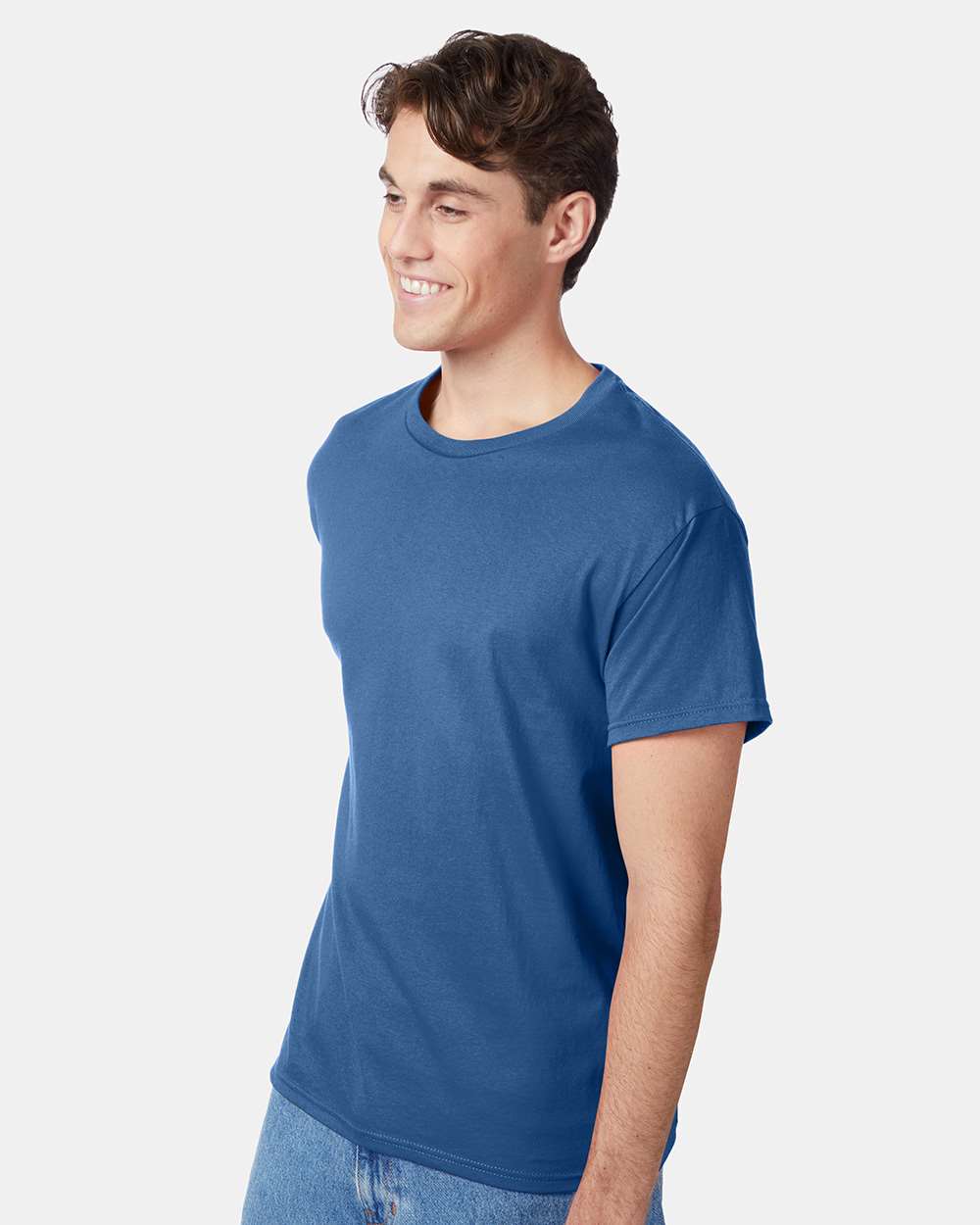 Unisex Authentic T-Shirt - OnModelSide - B00700983 - Denim Blue