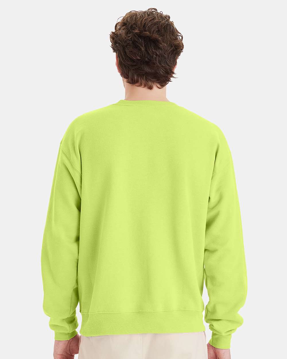 Unisex Ecosmart® Crewneck Sweatshirt - OnModelBack - B21000163 - Safety Green