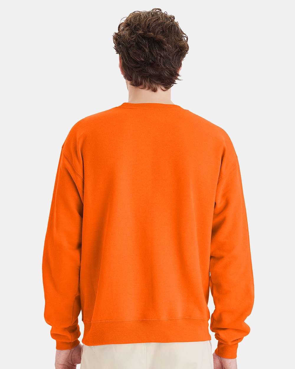 Unisex Ecosmart® Crewneck Sweatshirt - OnModelBack - B21000183 - Safety Orange