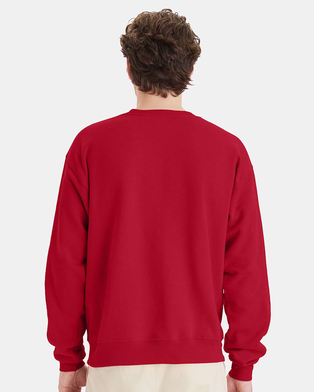 Unisex Ecosmart® Crewneck Sweatshirt - OnModelBack - B21000223 - Deep Red