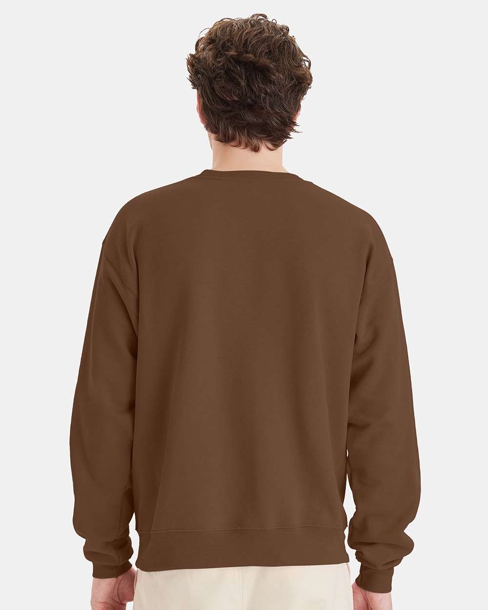 Unisex Ecosmart® Crewneck Sweatshirt - OnModelBack - B21000623 - Army Brown