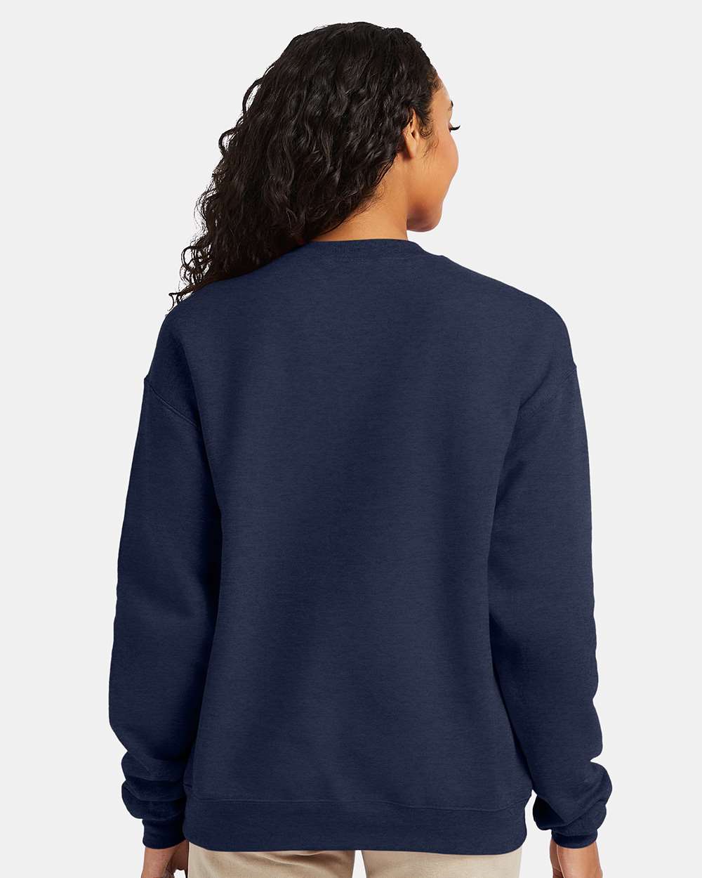 Unisex Ecosmart® Crewneck Sweatshirt - OnModelBack - B21000643 - Heather Navy