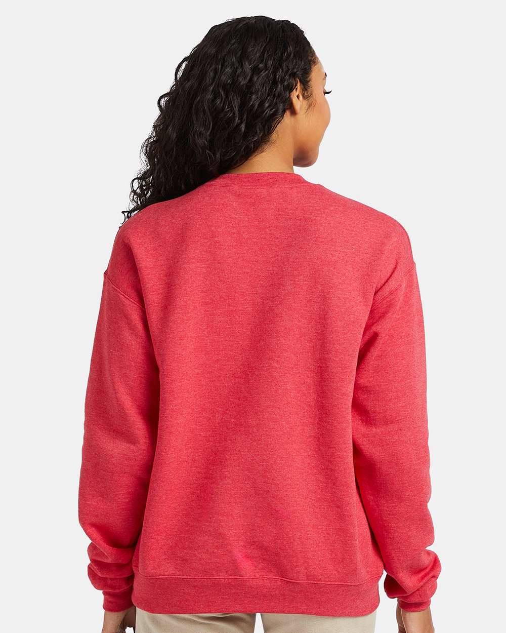 Unisex Ecosmart® Crewneck Sweatshirt - OnModelBack - B21000713 - Heather Red