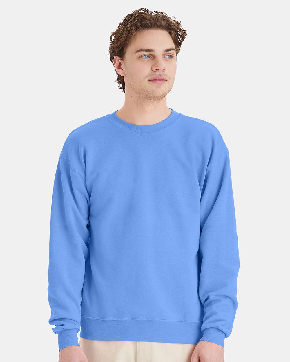 Unisex Ecosmart® Crewneck Sweatshirt - OnModelFront - B21000273 - Carolina Blue