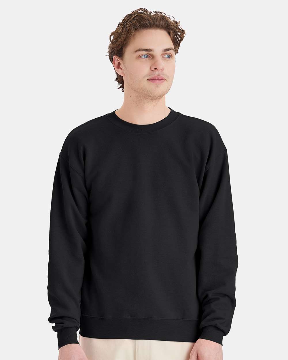 Unisex Ecosmart® Crewneck Sweatshirt - OnModelFront - B21000503 - Black