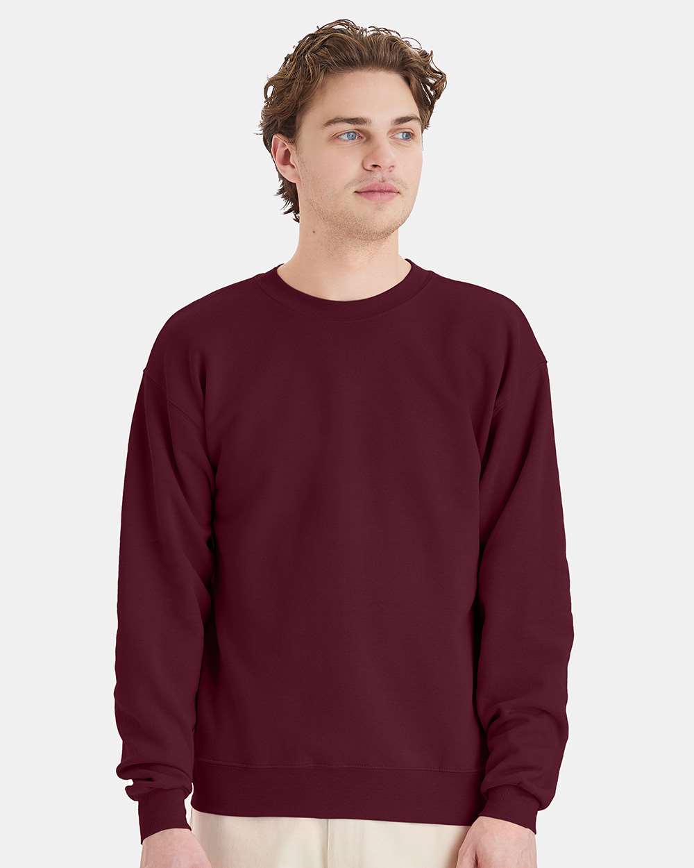 Unisex Ecosmart® Crewneck Sweatshirt - OnModelFront - B21000533 - Maroon