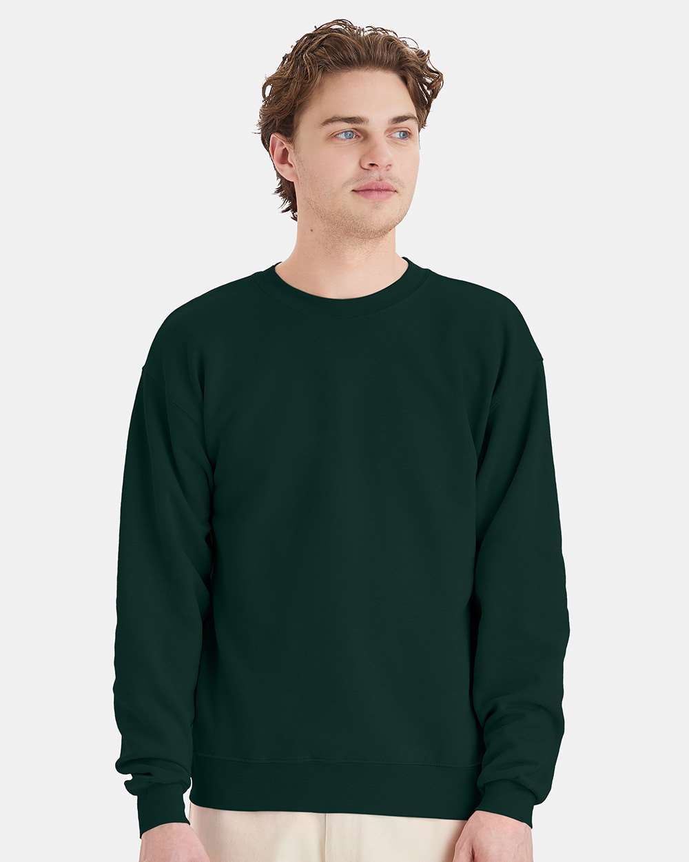 Unisex Ecosmart® Crewneck Sweatshirt - OnModelFront - B21000873 - Deep Forest