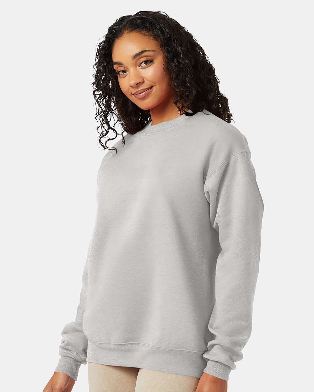 Unisex Ecosmart® Crewneck Sweatshirt - OnModelSide - B21000023 - Ash