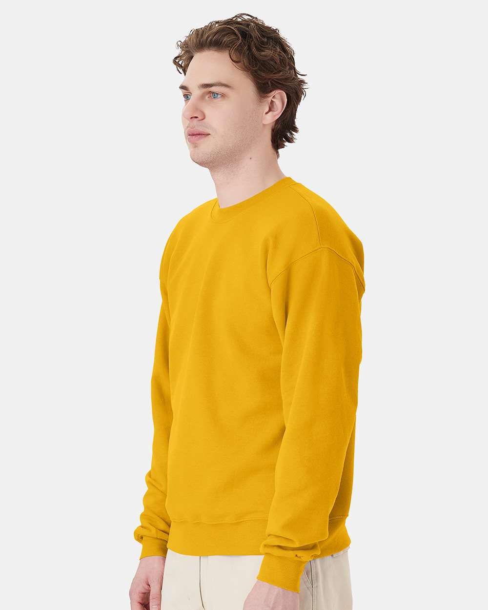 Unisex Ecosmart® Crewneck Sweatshirt - OnModelSide - B21000123 - Gold