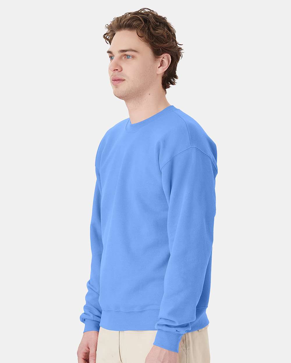 Unisex Ecosmart® Crewneck Sweatshirt - OnModelSide - B21000273 - Carolina Blue