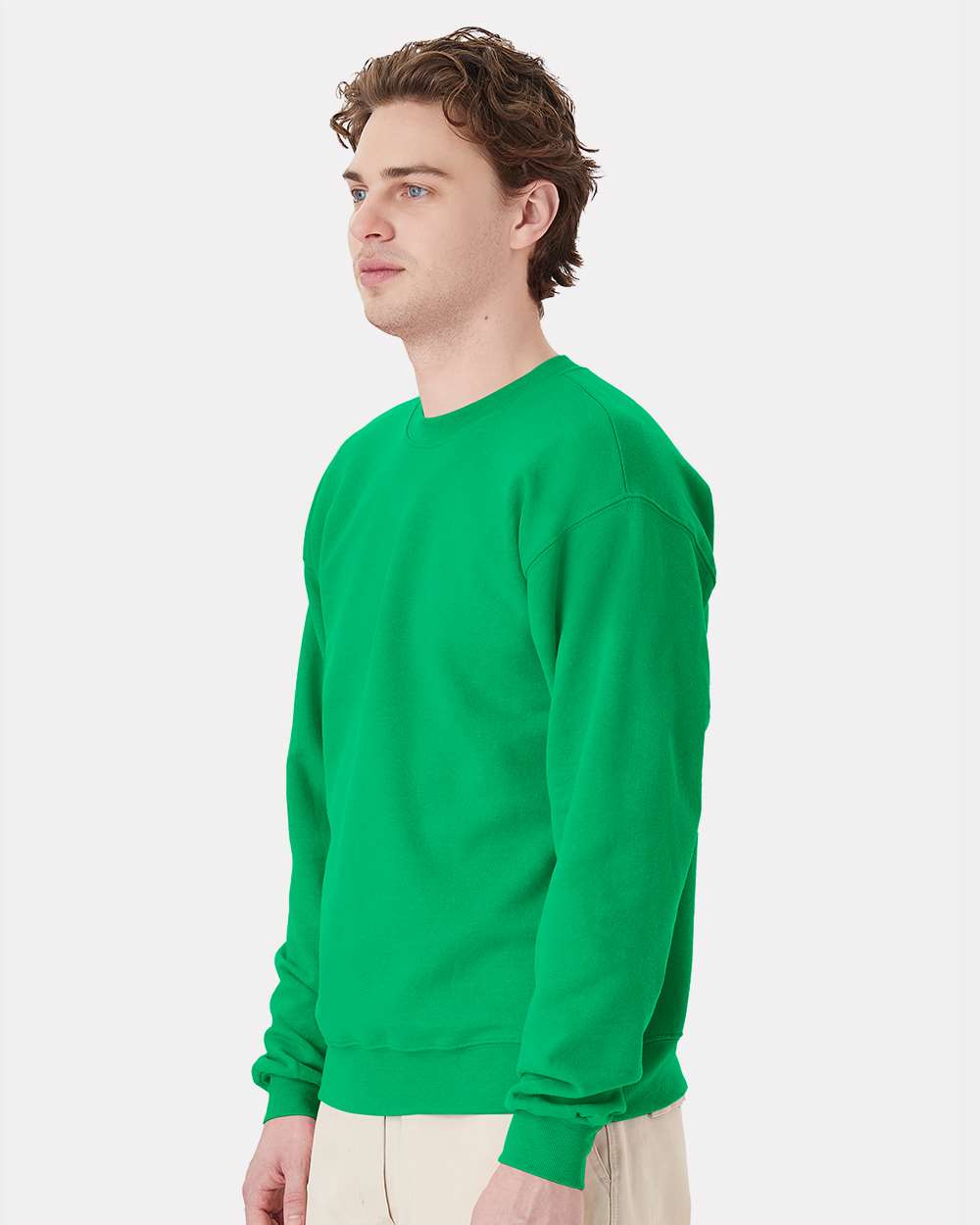 Unisex Ecosmart® Crewneck Sweatshirt - OnModelSide - B21000603 - Kelly Green