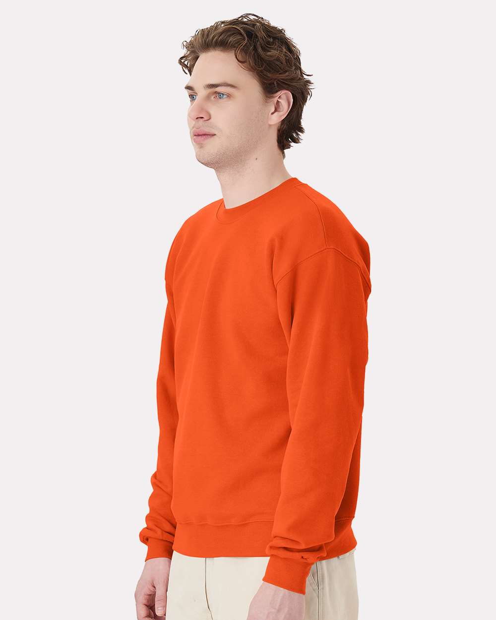 Unisex Ecosmart® Crewneck Sweatshirt - OnModelSide - B21000663 - Orange