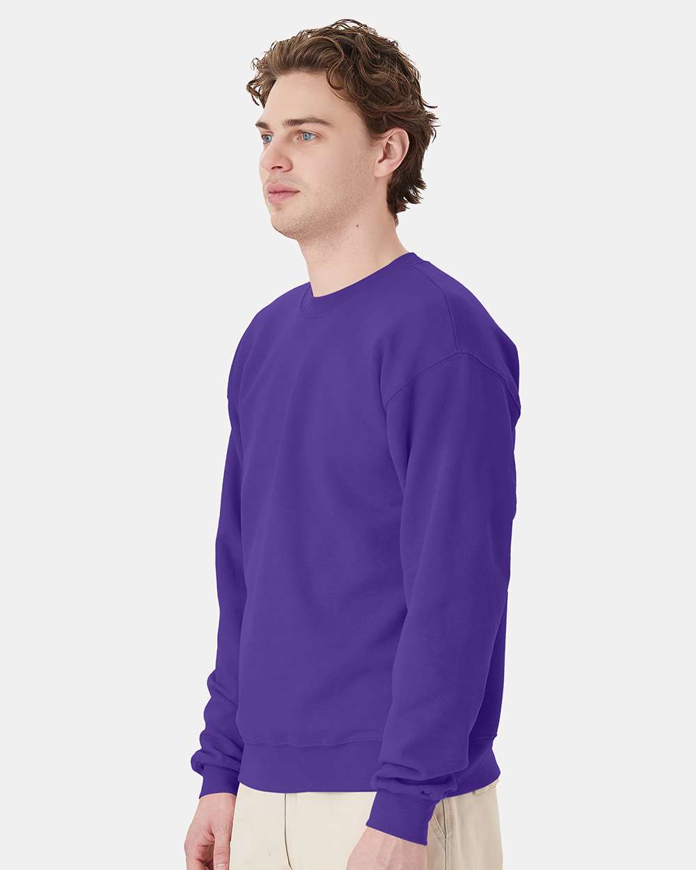 Unisex Ecosmart® Crewneck Sweatshirt - OnModelSide - B21000673 - Purple