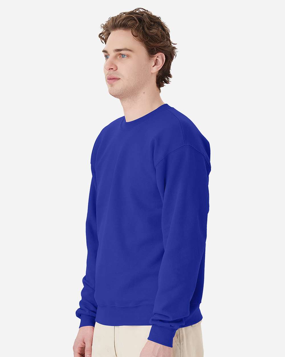 Unisex Ecosmart® Crewneck Sweatshirt - OnModelSide - B21000883 - Deep Royal