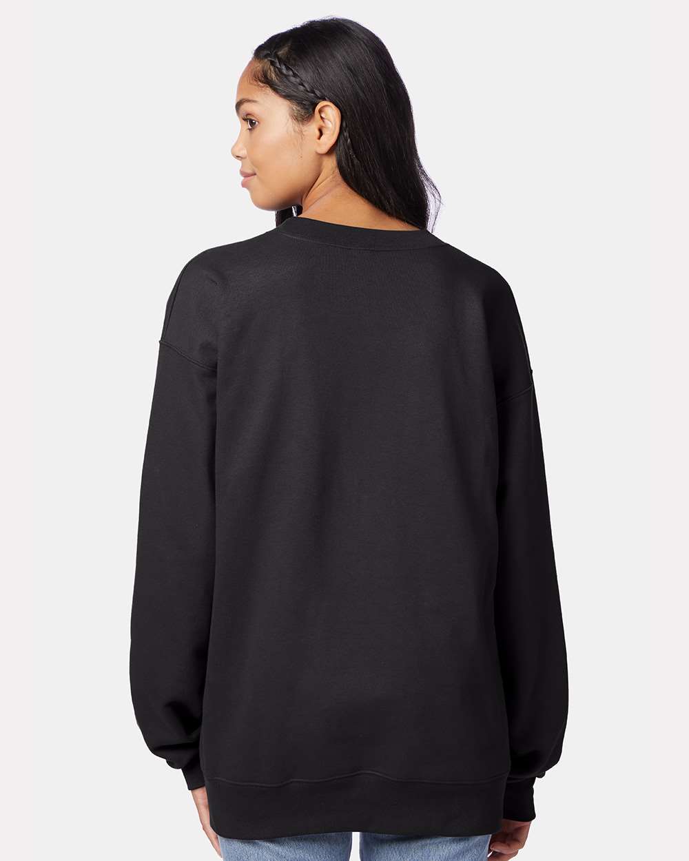 Unisex Ultimate Cotton® Crewneck Sweatshirt - OnModelBack - B21700503 - Black