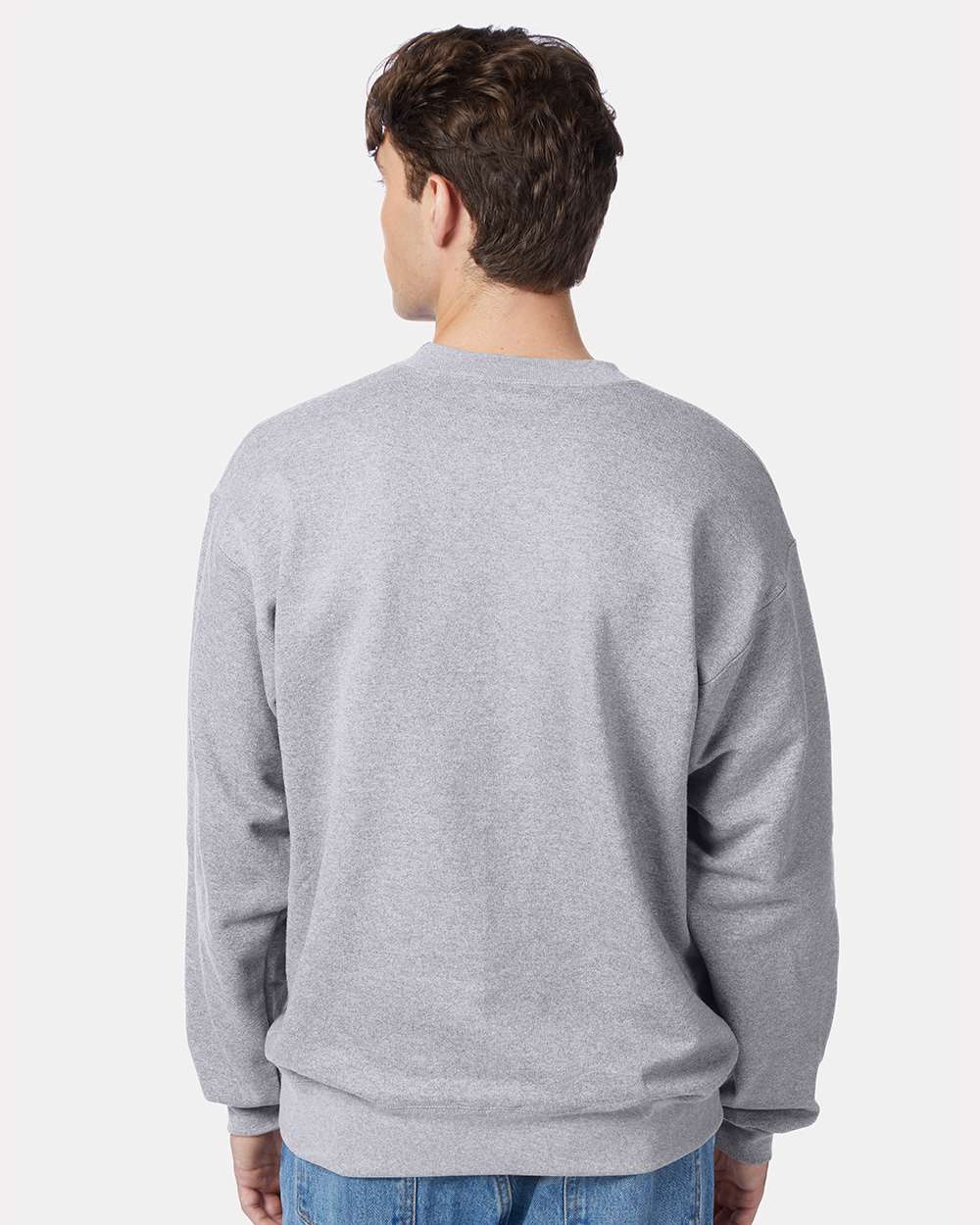 Unisex Ultimate Cotton® Crewneck Sweatshirt - OnModelBack - B21700583 - Light Steel