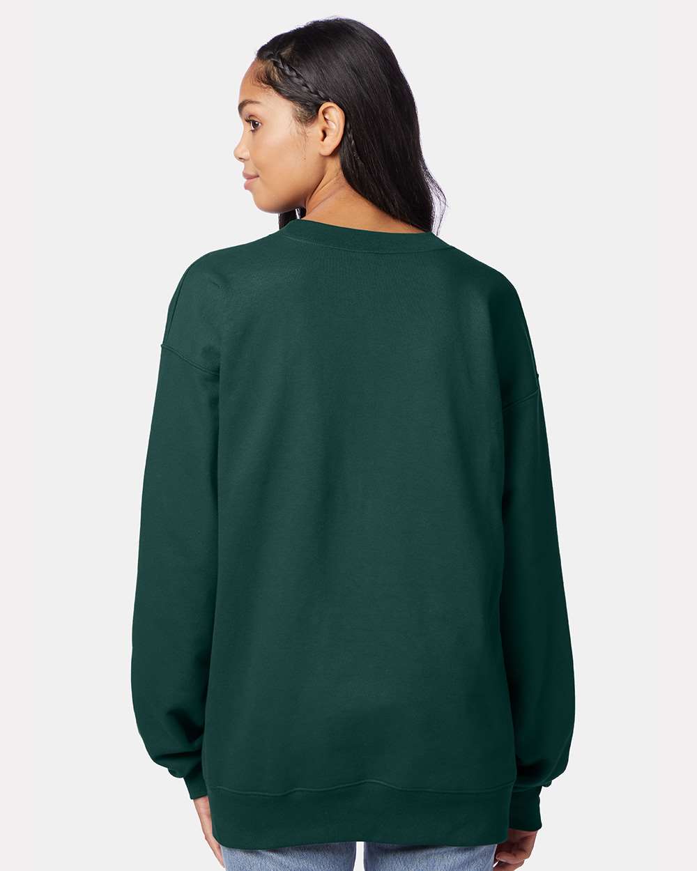 Unisex Ultimate Cotton® Crewneck Sweatshirt - OnModelBack - B21700873 - Deep Forest